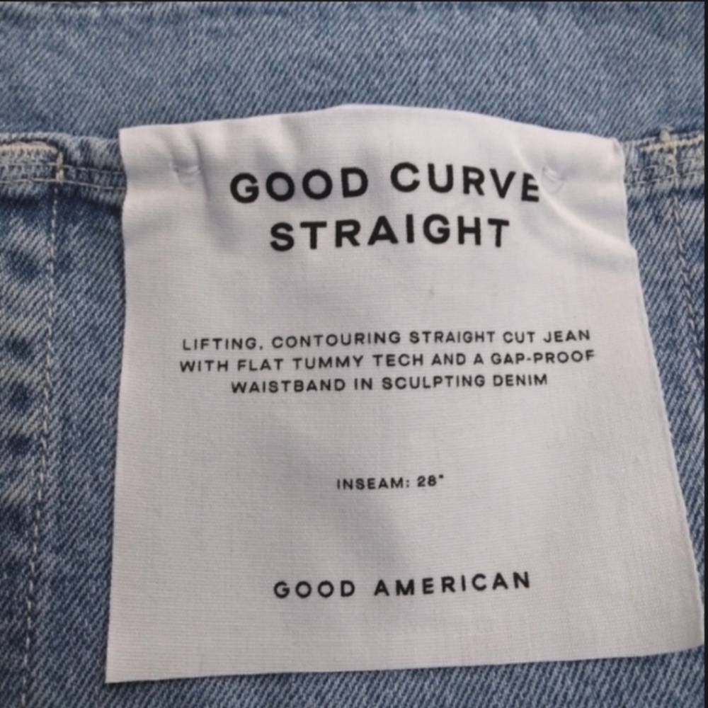 NWT GOOD AMERICAN Good Curve Straight Jean $150 Size 20W - Picture 8 of 9